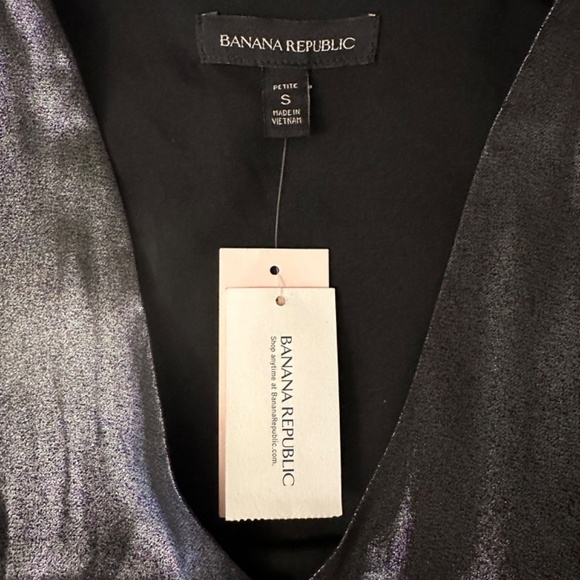 BANANA REPUBLIC Top Sz. S Petite Metallic Tiered Ruffle Hem Peplum Whimsical NEW - Picture 6 of 15